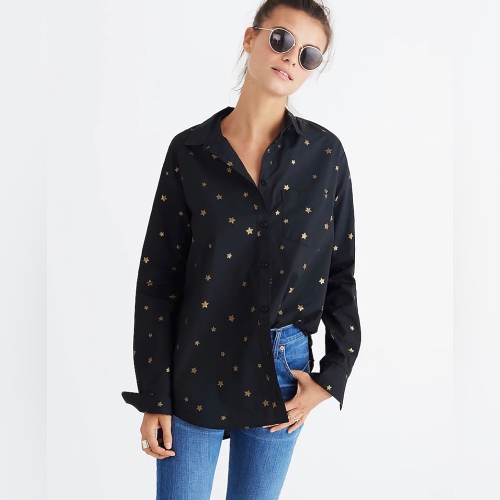 Madewell Oversized Ex-Boyfriend Shirt in Star Mix